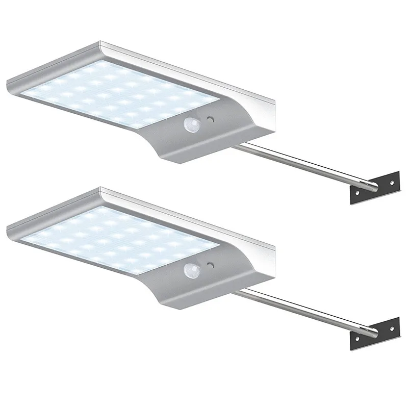 36 Luz Solar LED para Exterior con Sensor de Movimiento y Poste de Montaje