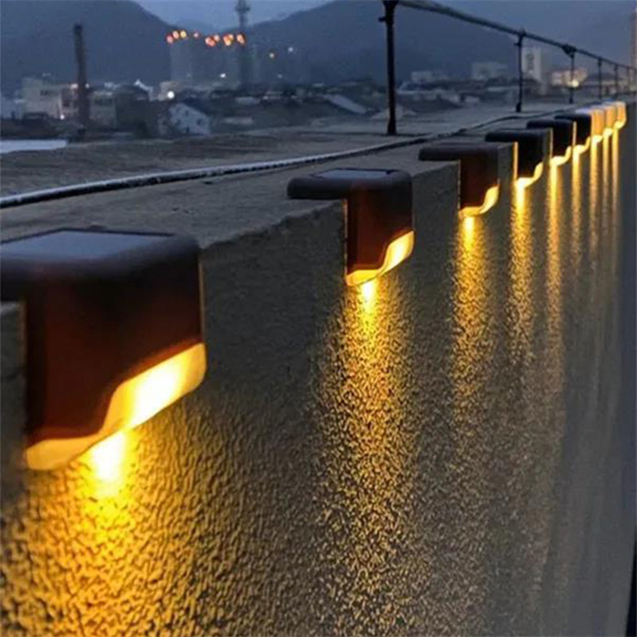 Lámpara de jardín solar LED a prueba de agua, luz de jardín, luz exterior para escalones y peldaños