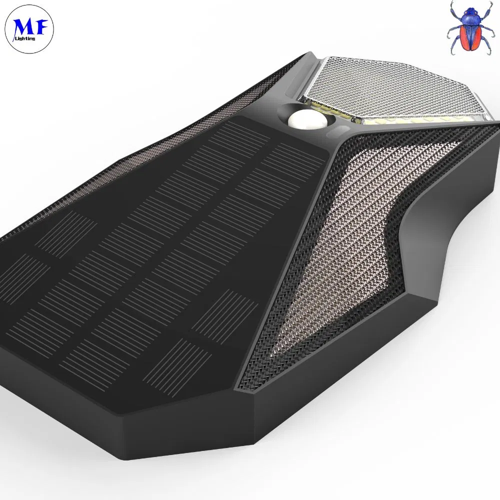 Sensor PIR ecológico para exteriores resistente a la intemperie y a prueba de agua IP65 Luz solar LED de pared de larga duración para terraza, cerca, paisaje, estacionamiento, pared exterior