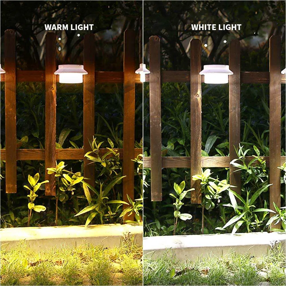 Lámpara de pared impermeable 3LED luces solares de disco para canalones y jardines