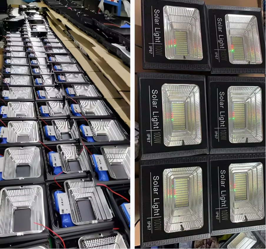 100W/6000K Luz Solar de Inundación Exterior con Control Remoto Luz de Seguridad Solar para Jardín Gazebo Cobertizo