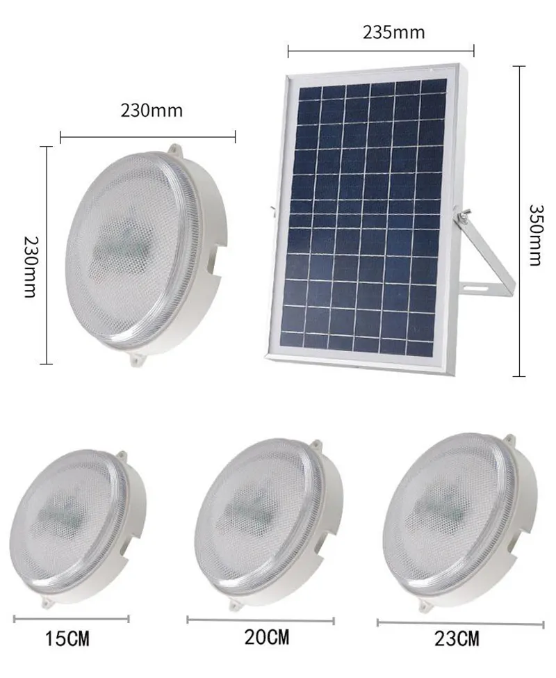 Luz de interior solar, luz colgante, luz diurna para hogar, granero, garaje, taller