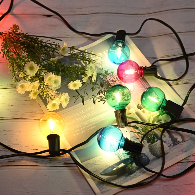 Luz de cadena LED solar exterior a prueba de agua para camping, sitio de tienda, alojamiento, patio, decoración atmosférica de luces de bola