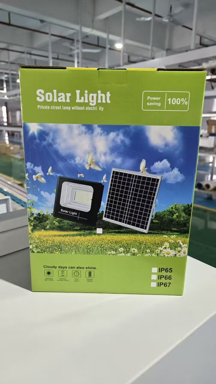 100W/6000K Luz Solar de Inundación Exterior con Control Remoto Luz de Seguridad Solar para Jardín Gazebo Cobertizo