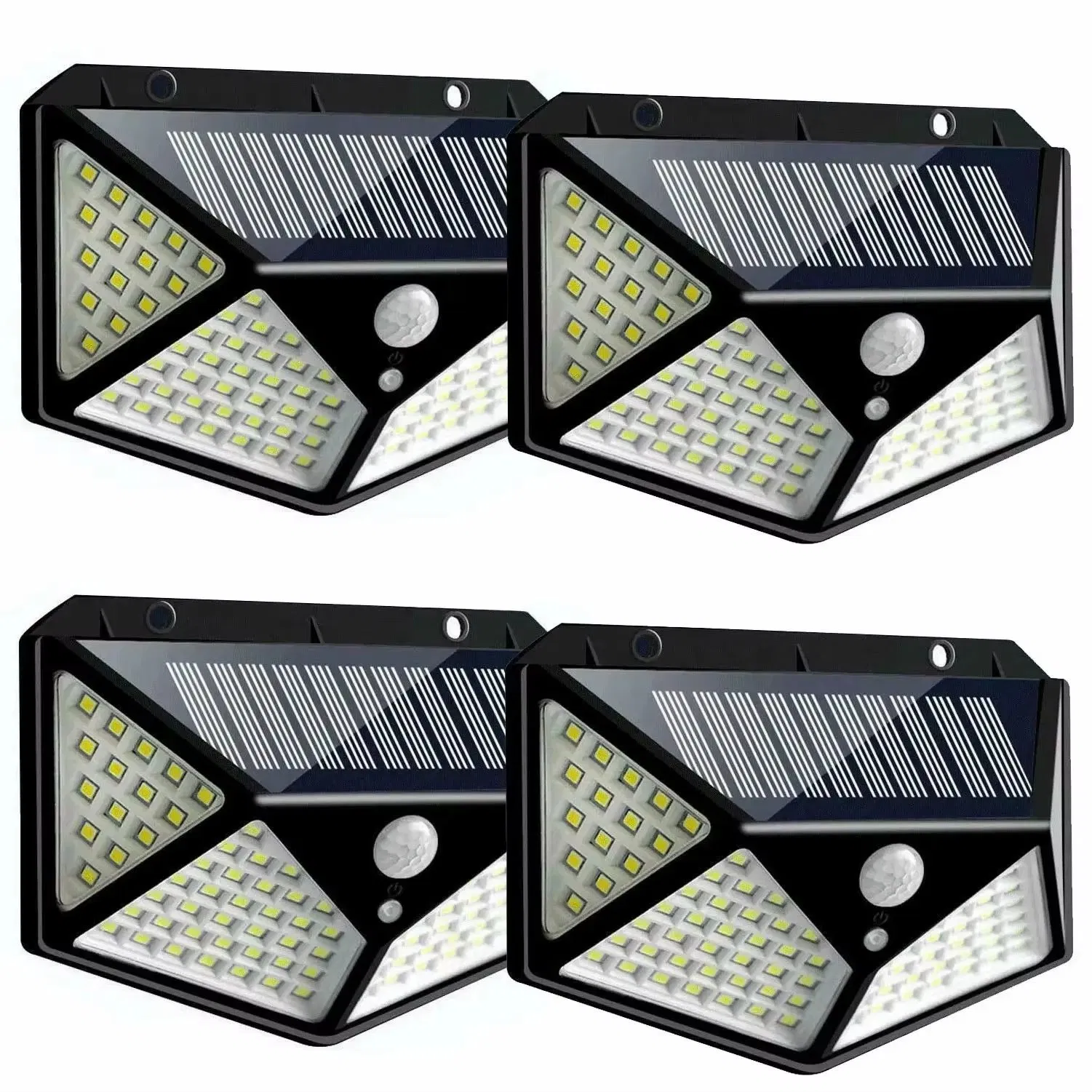 Lámpara de pared con luz solar, sensor de movimiento, luz LED solar para exteriores, jardín trasero, escalera, impermeable 100LED 118LED 76COB