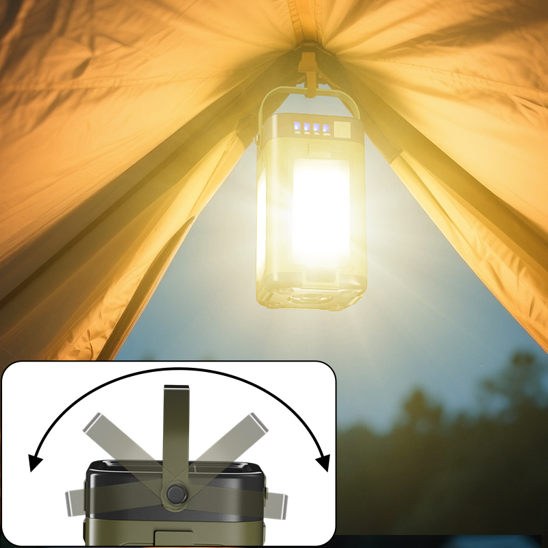 Lámpara de camping solar recargable plegable y a prueba de agua para jardín y campamento