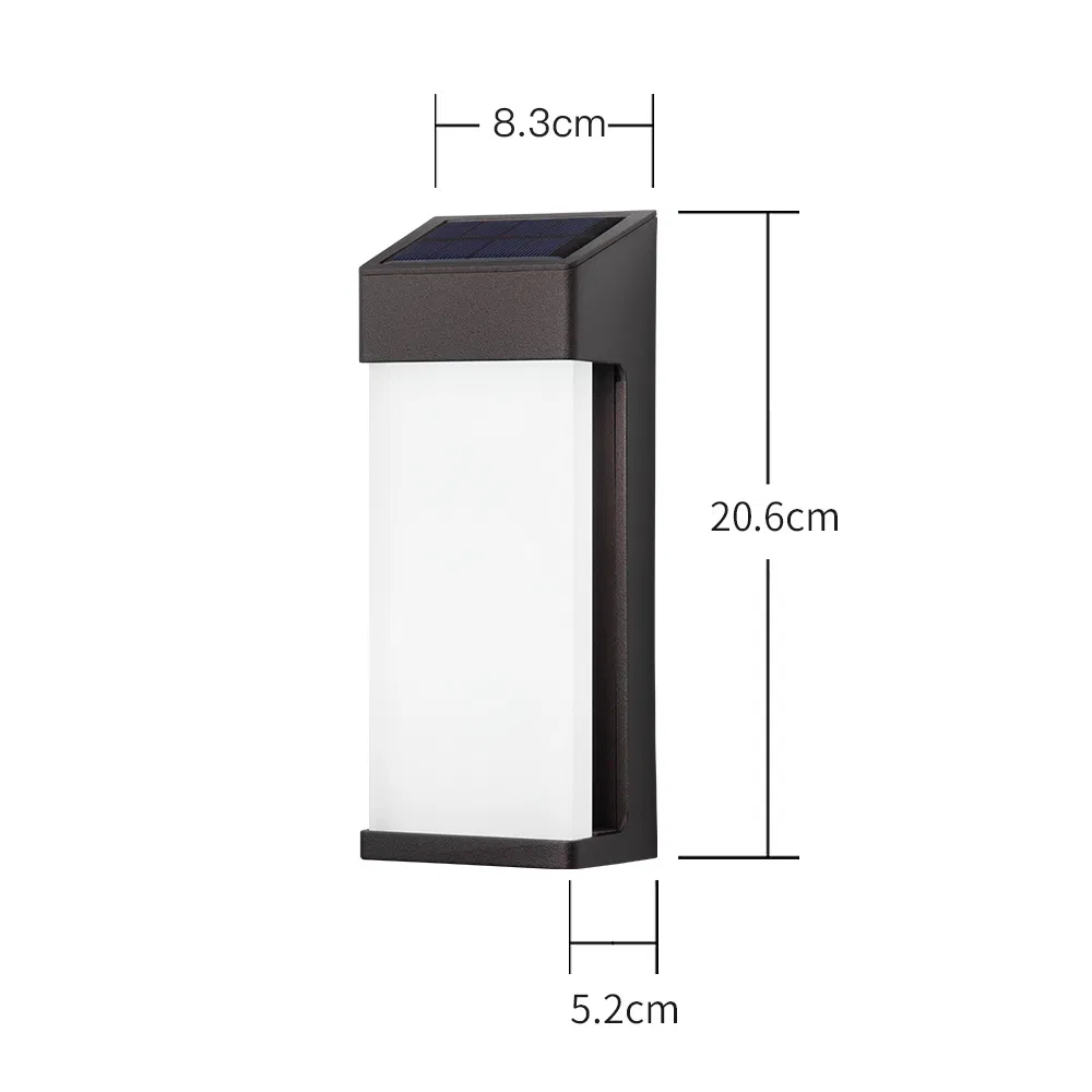 Luz de pared LED solar, luz de cerca impermeable, automática, decorativa para exteriores, negra, para terraza, patio, escaleras, jardín, camino y entrada