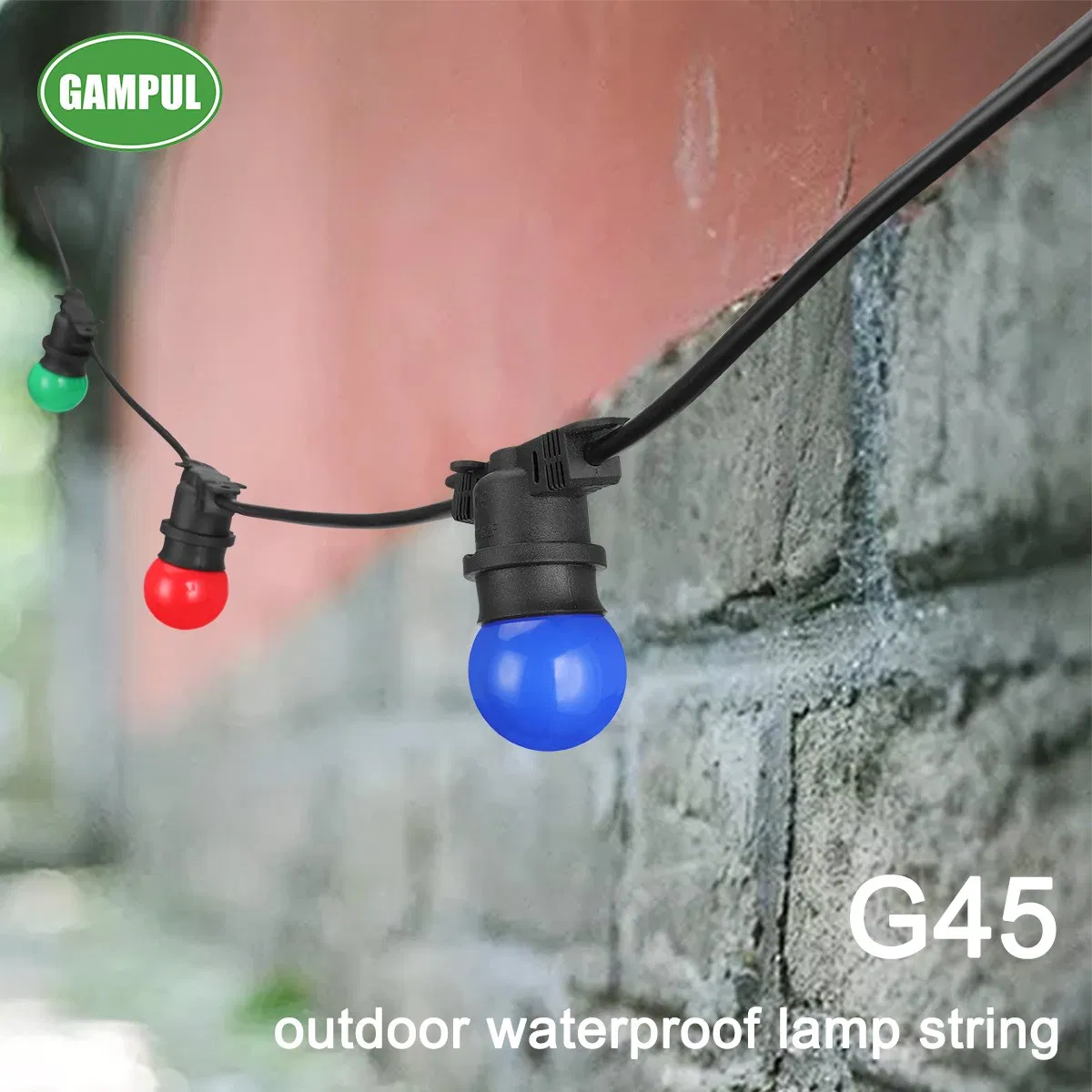 Proveedor Dorado 32.8FT Guirnalda Solar de Navidad para Terraza G45 Luces de Cadena LED