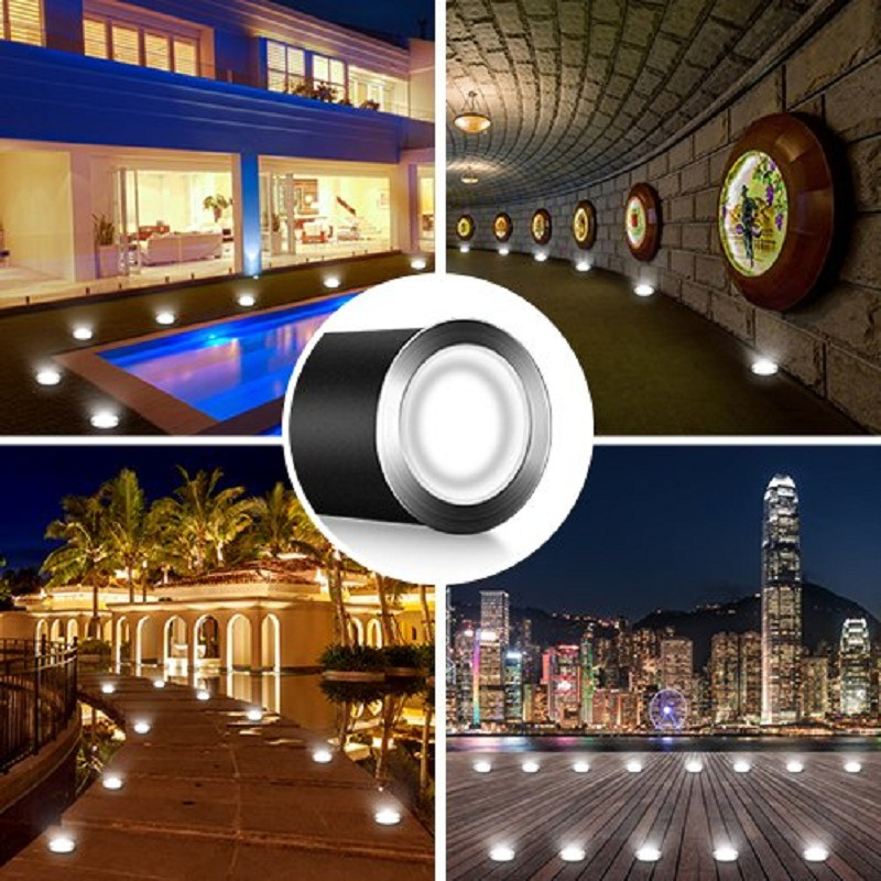 IP67 Luz de jardín subterránea LED solar a prueba de agua 32mm Lámpara de suelo empotrada para patio, foco para escalera