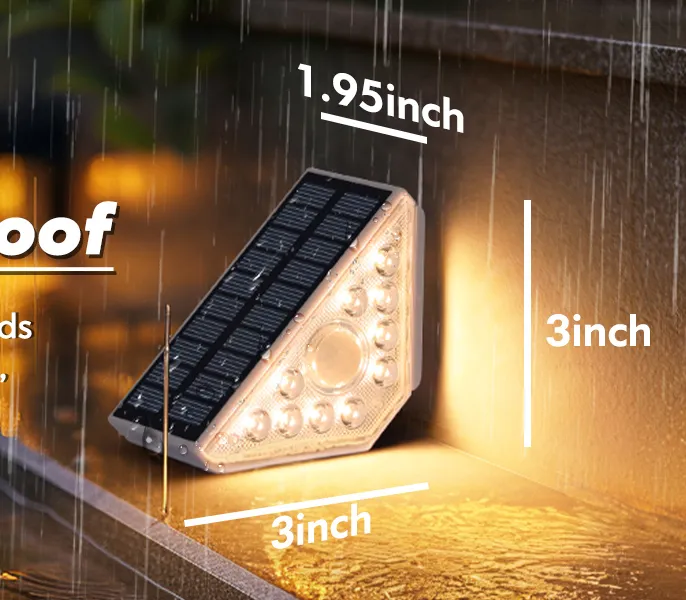 Luces solares de escalera con sensor de movimiento para porche exterior y patio