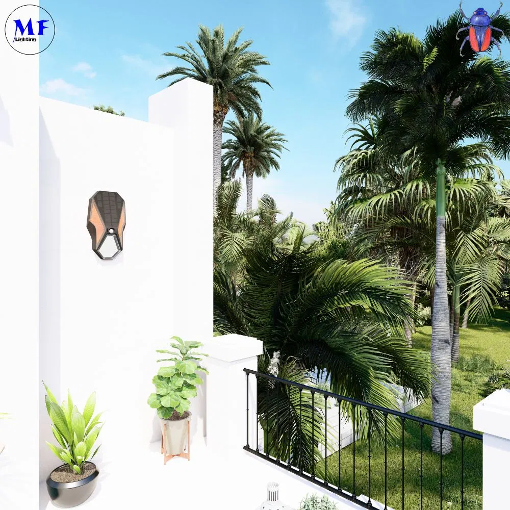 Iluminación de cercas, iluminación de terrazas, iluminación de decks, entrada de garaje, exterior de edificios de oficinas, jardín, batería de litio IP65 luz solar de pared LED con sensor de movimiento PIR a prueba de agua