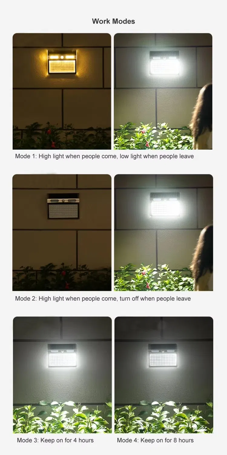 Luz de pared solar LED decorativa a prueba de agua con sensor de movimiento de acero inoxidable 112PCS para jardín, lámpara de escalera exterior, cerca exterior