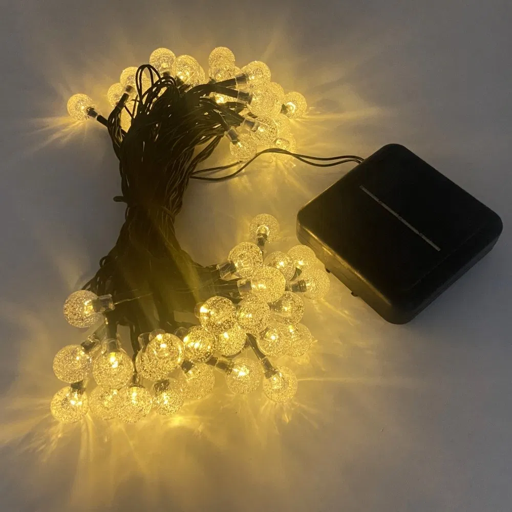 Luces de Cuerda de Bombillas de Navidad para Jardín al Aire Libre Solar Batería USB Portátil IP44 Luz LED de Cuerda