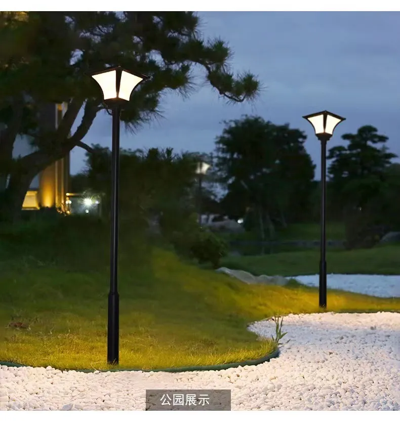 Instalación en exteriores del poste de luz