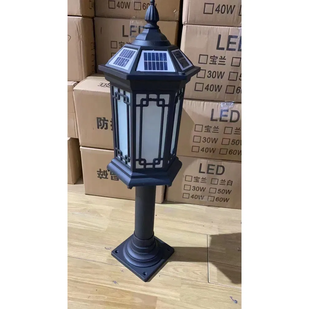 Luz solar LED de jardín estilo farol vintage para exteriores, elegante, para seguridad en cobertizos y áreas de almacenamiento