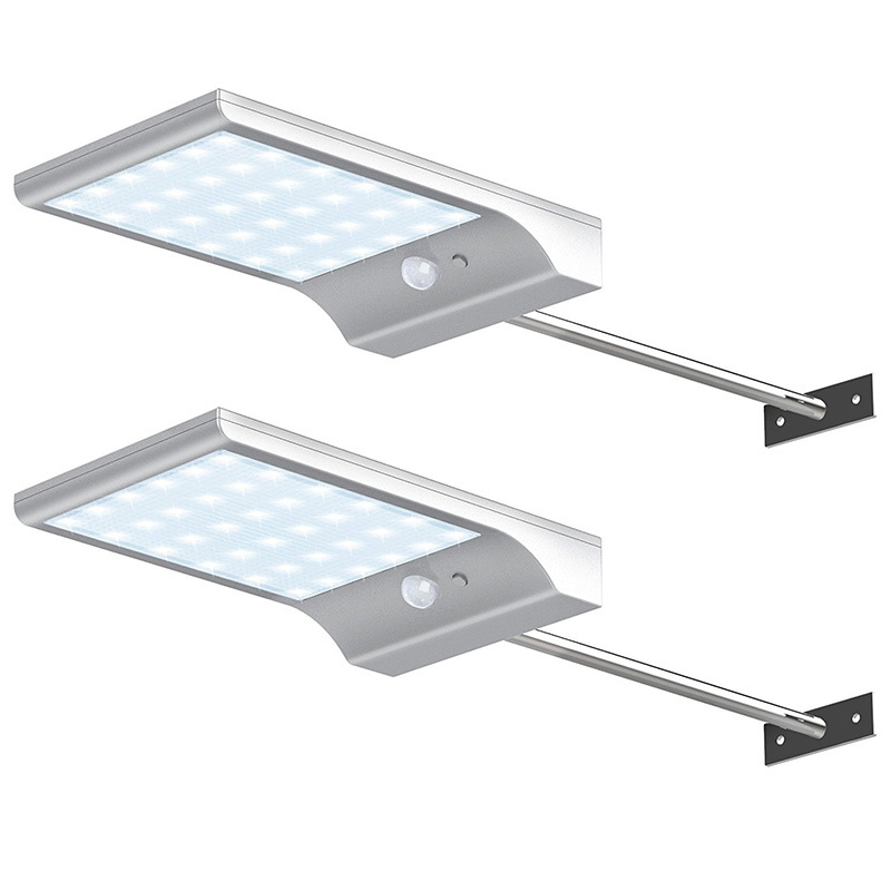 36 Luz Solar LED para Exterior con Sensor de Movimiento y Poste de Montaje
