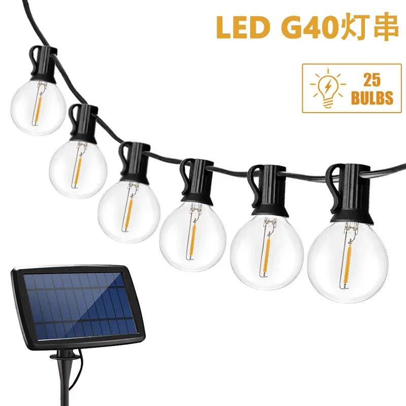 Luces solares de estilo colgante para interiores y exteriores con 50PCS bombillas LED multicolores para iluminación de jardín, terraza y Navidad