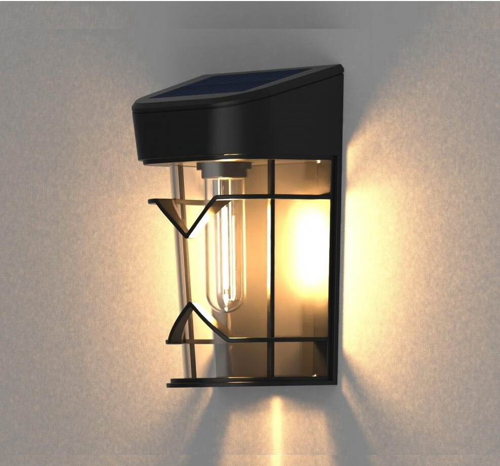 Luz de montaje exterior impermeable alimentada por luz solar para postes de patio, cercas, jardines y porches