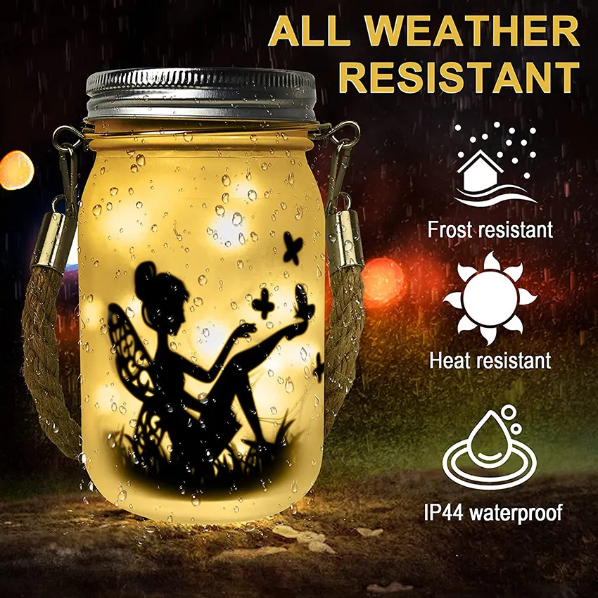 Lámparas colgantes solares mason jar 1