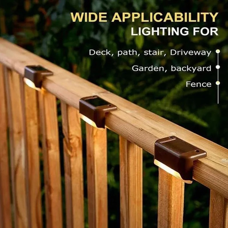 Lámpara LED solar exterior a prueba de agua para escalones, luz de paisaje para jardín, cerca y deck
