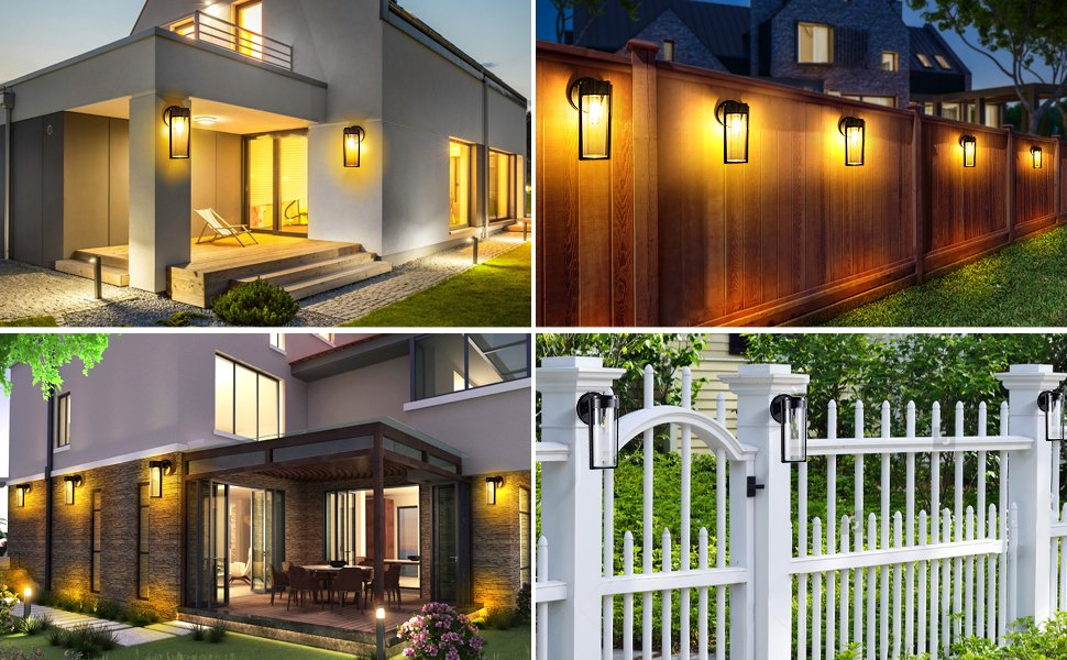 Luz de montaje exterior impermeable alimentada por luz solar para postes de patio, cercas, jardines y porches