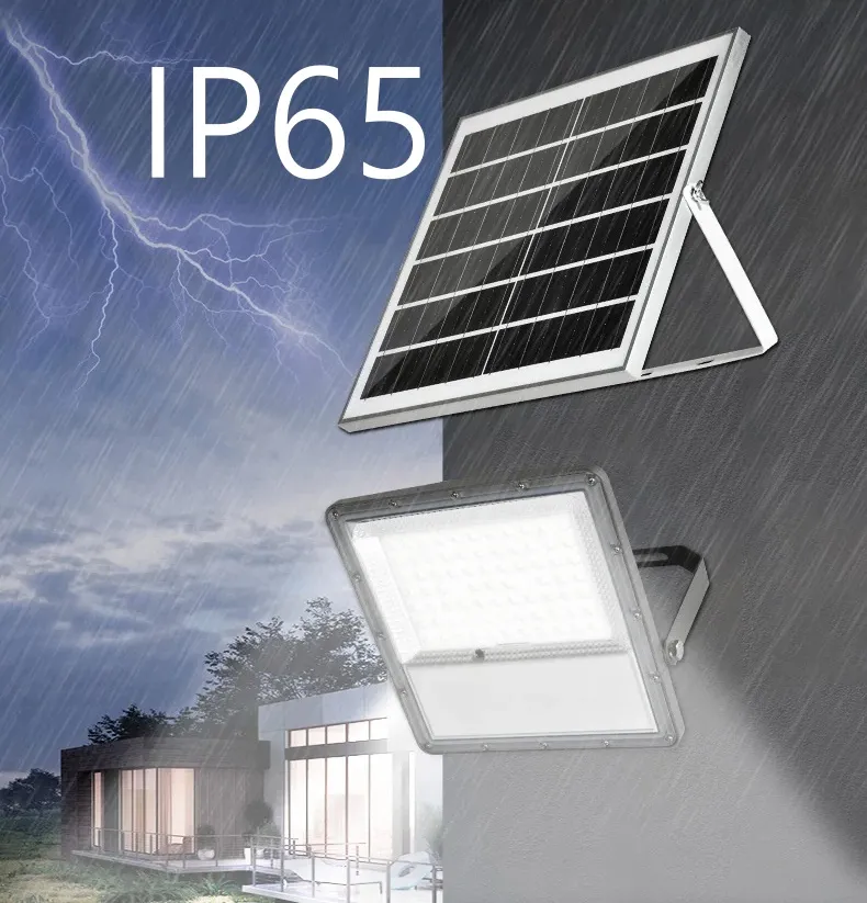 Luces de inundación solares al aire libre, iluminación LED para jardín