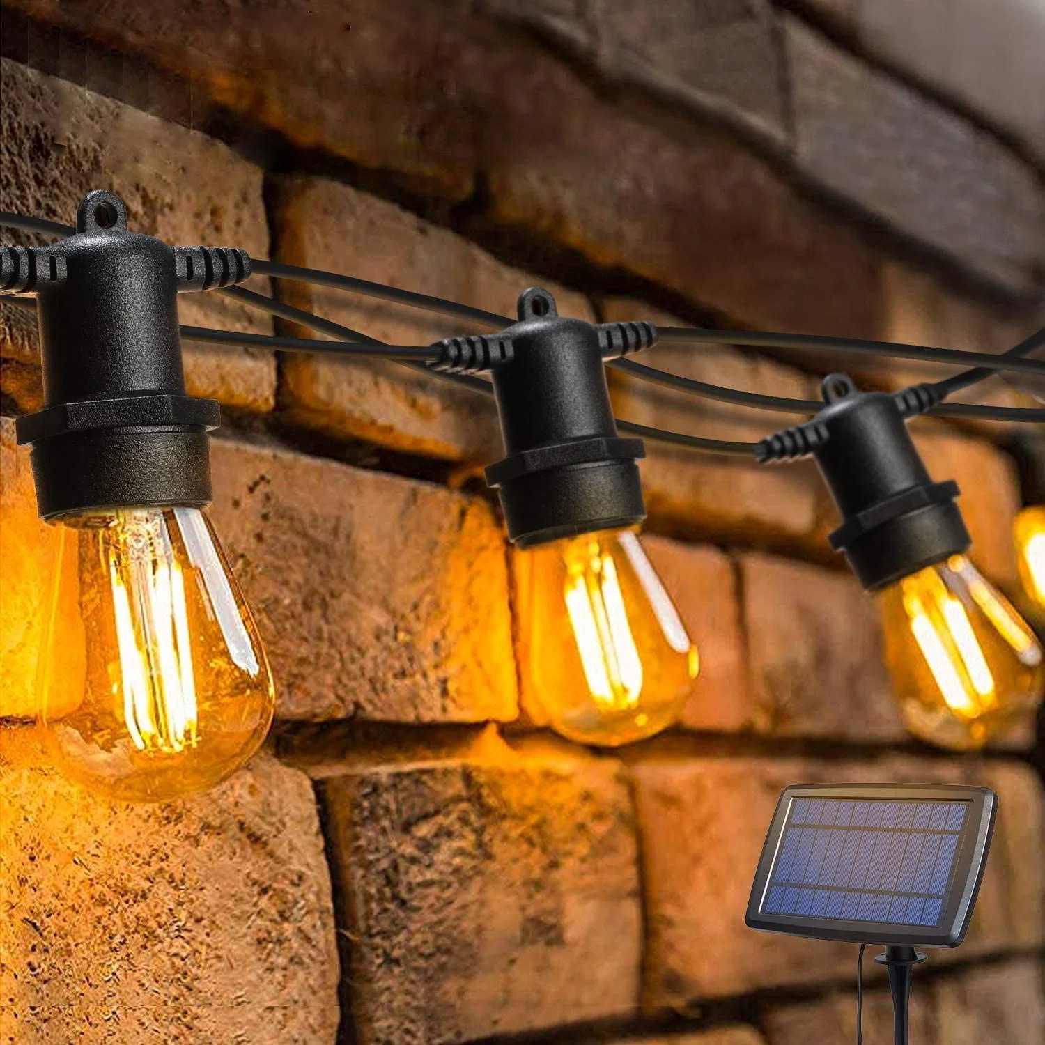 Luces de Cadena Solar LED para Jardín, IP65 Luces de Cadena Impermeables para Exterior en Patio, para Hogar, Jardín, Terraza, Fiesta, Navidad, Boda, Blanco Cálido