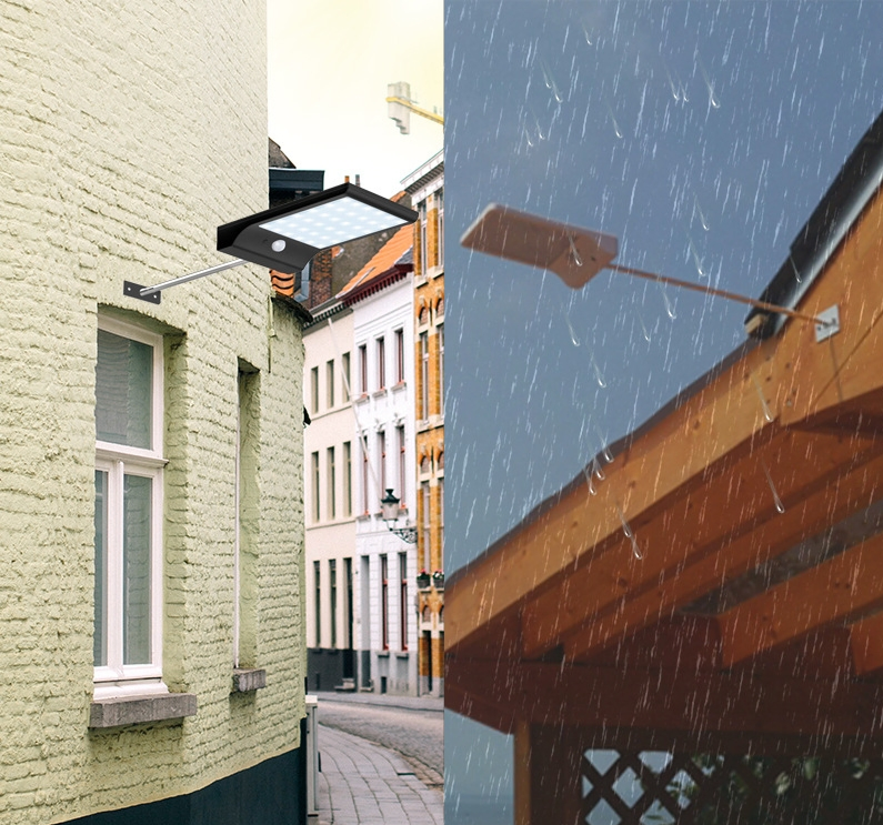36 Luz Solar LED para Exterior con Sensor de Movimiento y Poste de Montaje