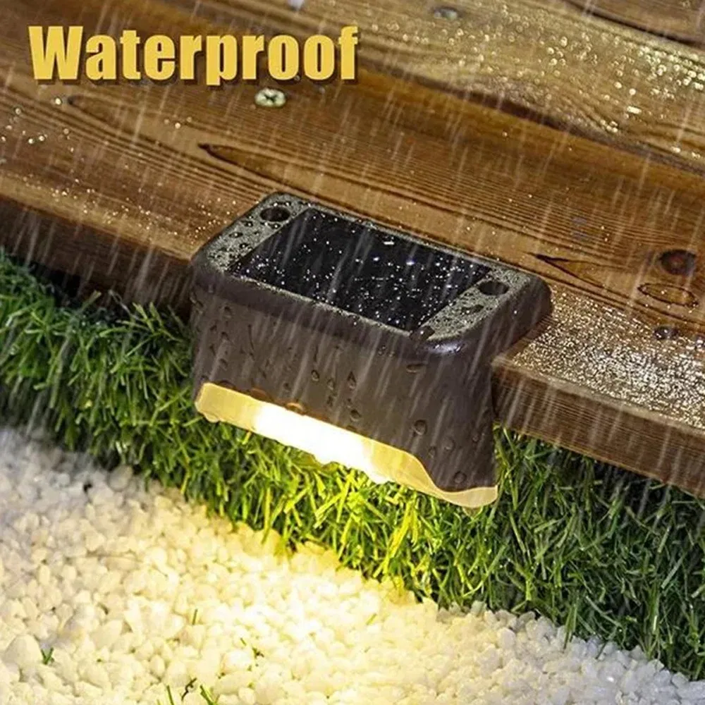 Luces de cubierta solares exteriores impermeables LED para pasos, cercas, patios, terrazas y pasajes