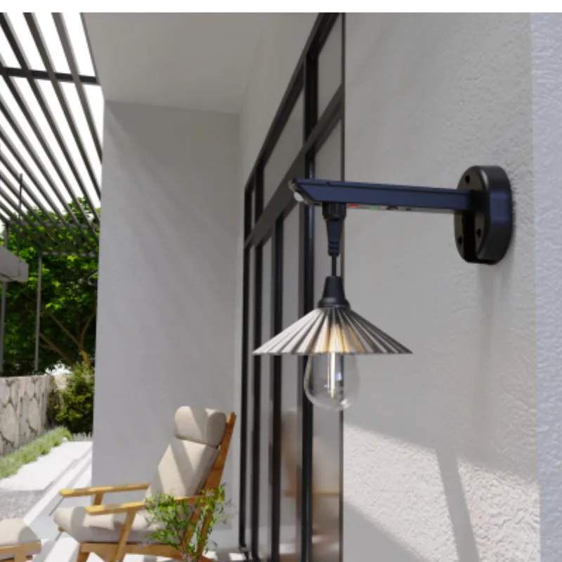 Nuevo trabajo de diseño luz colgante solar impermeable IP65 para jardín de cobertizo