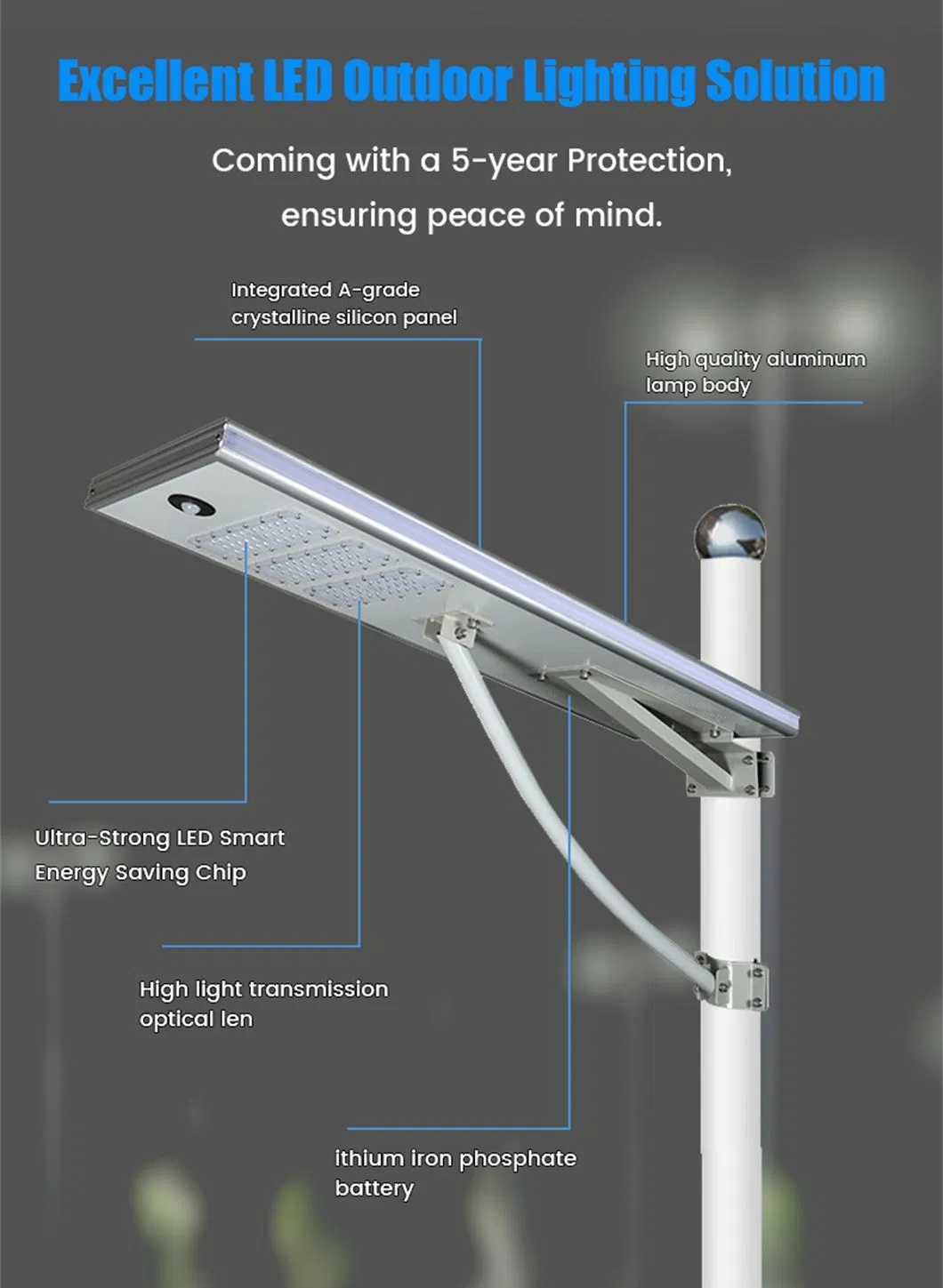 Farol solar para exteriores