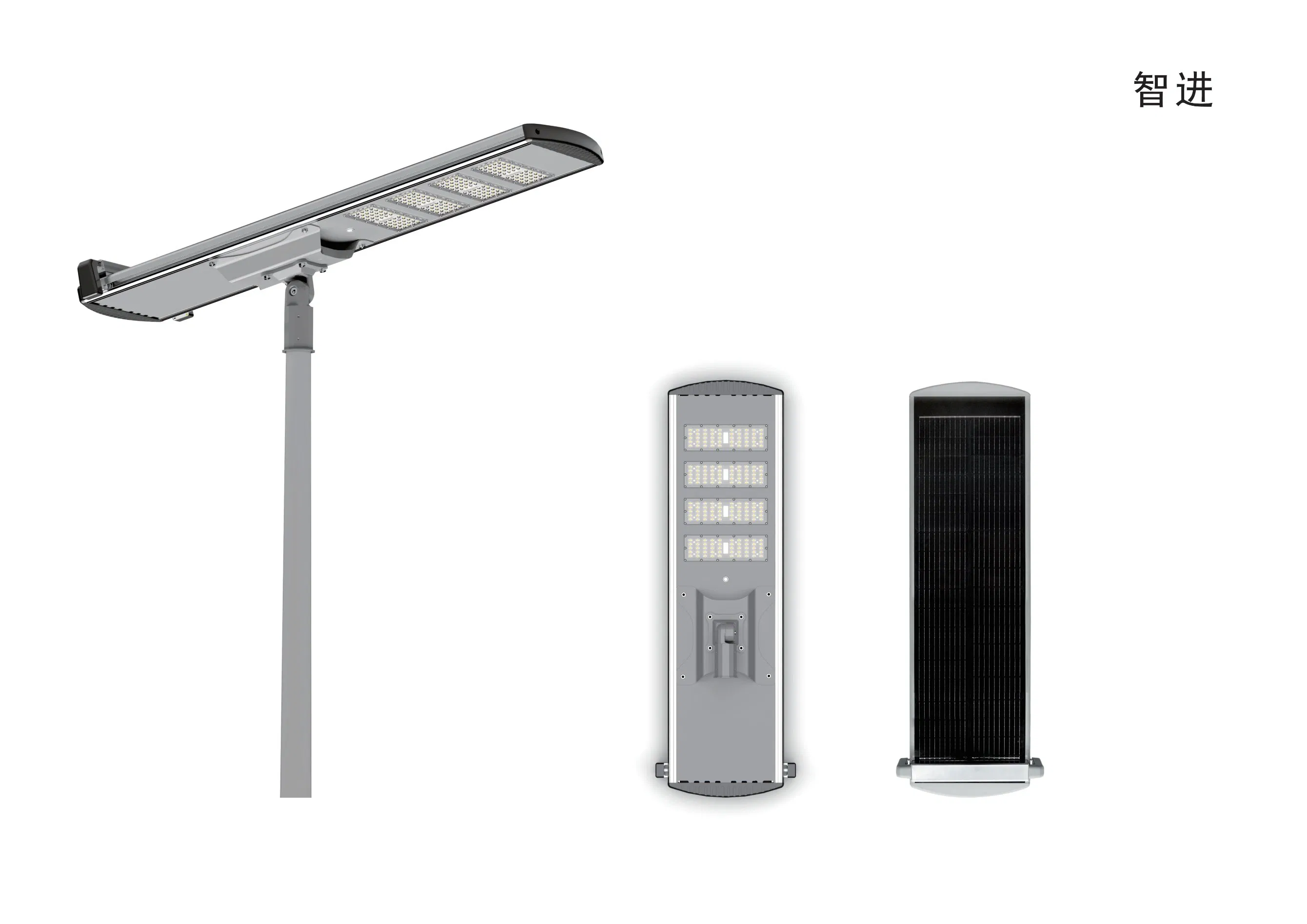 Venta Caliente Todo en Uno Luz Solar Callejera Integrada para Carretera Pública Lámpara de Inundación con Sensor de Movimiento