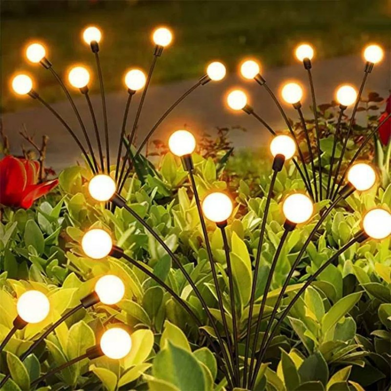 Decoración de Jardín con Luz Solar de Luciérnaga Impermeable para Patio, Plaza, Terraza, Parque, Camino, Patio, Decoración de Césped