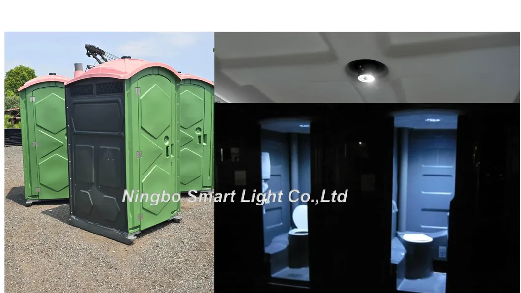 Luces solares con sensor de movimiento para inodoros portátiles, montadas en el techo, iluminan gallineros, casas para perros y cobertizos de almacenamiento