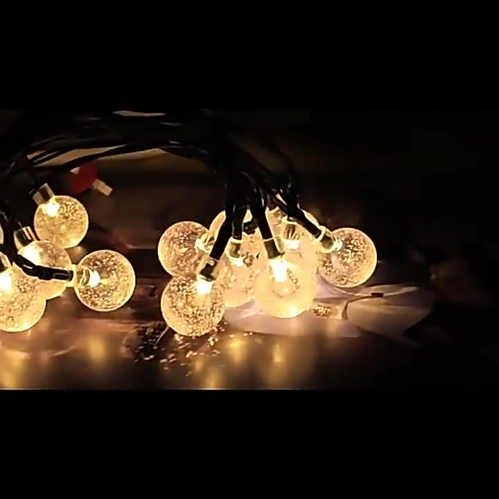 Luces de cadena solares LED al por mayor para exteriores, iluminación impermeable para patio, proyecto de luces decorativas para el día de Navidad en el jardín