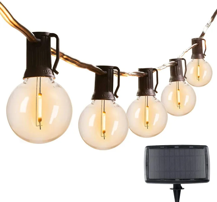 Luces solares de estilo colgante para interiores y exteriores con 50PCS bombillas LED multicolores para iluminación de jardín, terraza y Navidad