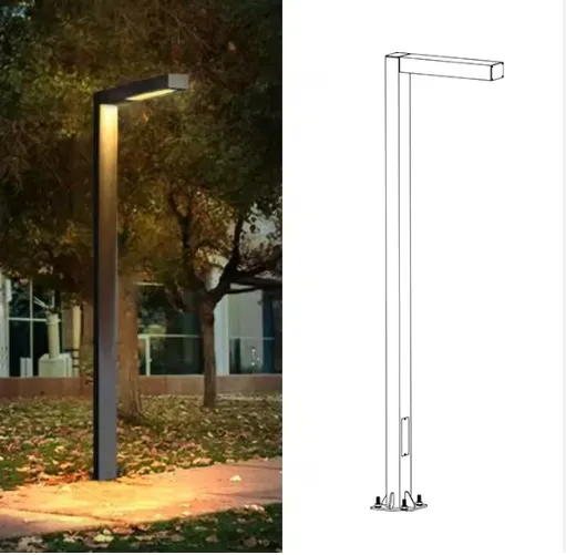 30W Luz Solar Decorativa para Senderos, Luz Solar LED para Patio, Luz LED de Bolardo, Luz Solar para Caminos, Luz Solar para Jardín