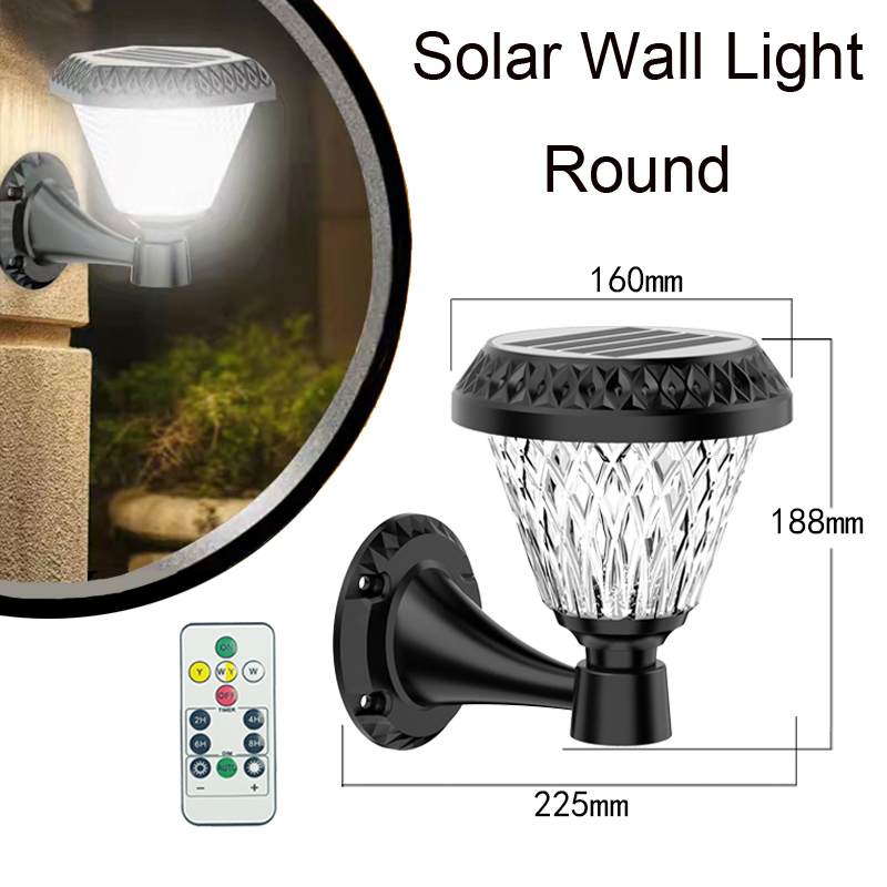 Luz LED solar de pilar con blanco cálido para exteriores Garden Wall Gate Fence Seguridad