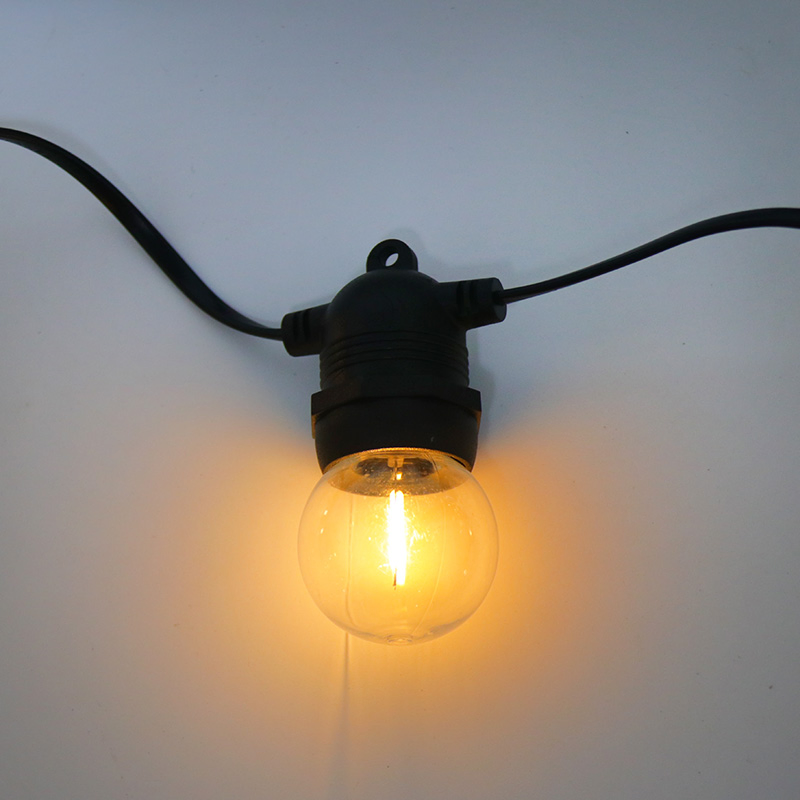 48 FT G40 Luces de Cadena Exteriores Solares Bombillas Vintage Edison Grado Comercial Pesado Decorativas