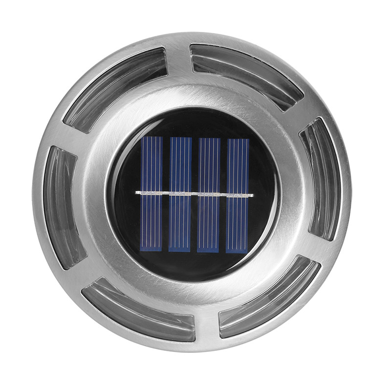 Lámpara enterrada hexagonal redonda LED solar impermeable para exteriores, decorativa para terraza, camino, jardín, patio y césped
