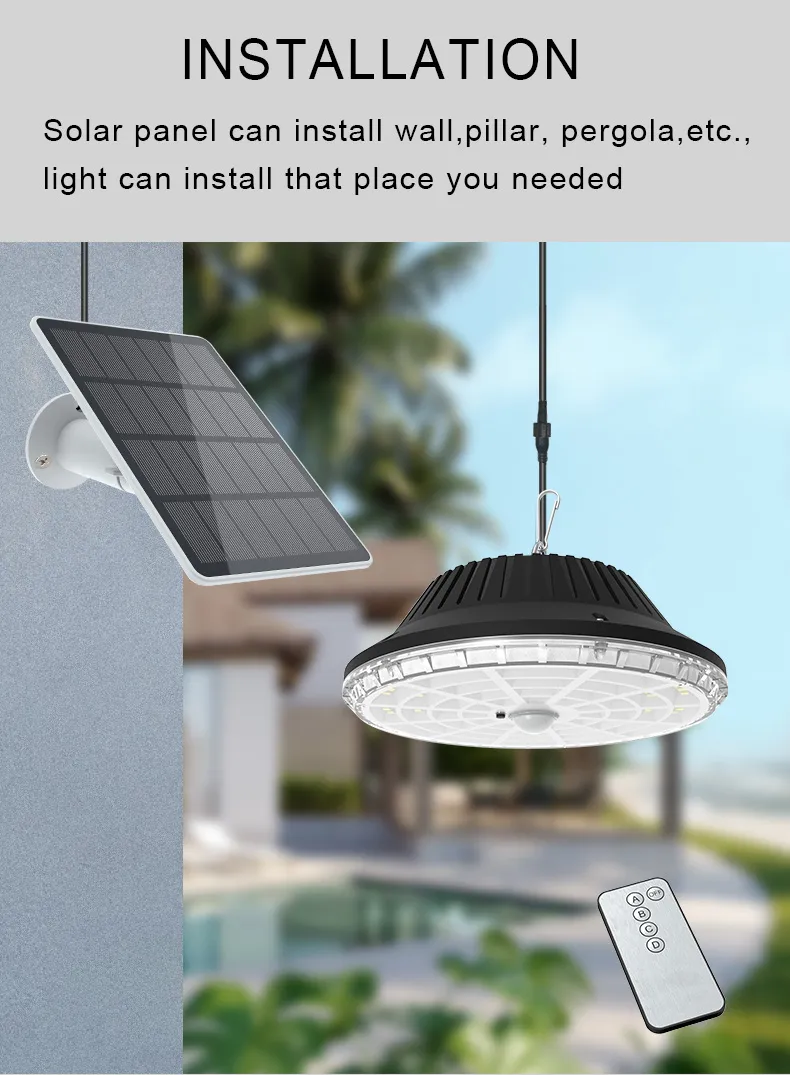 Lámpara de araña solar con sensor de movimiento IP55 Luz solar LED
