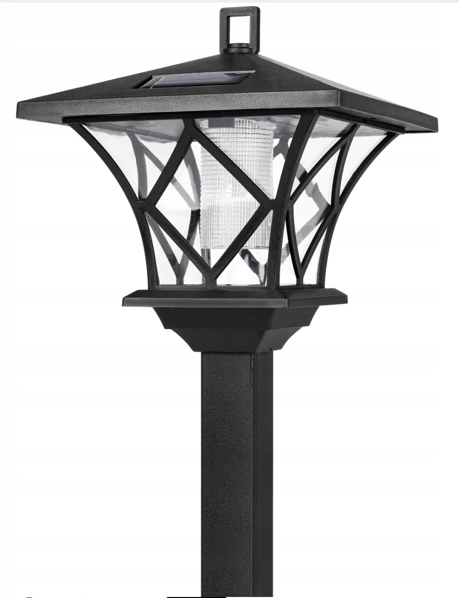 1.5m Lámpara Solar de Pared con Llama LED para Jardín Exterior, Luz de Paisaje y Foco de Calle