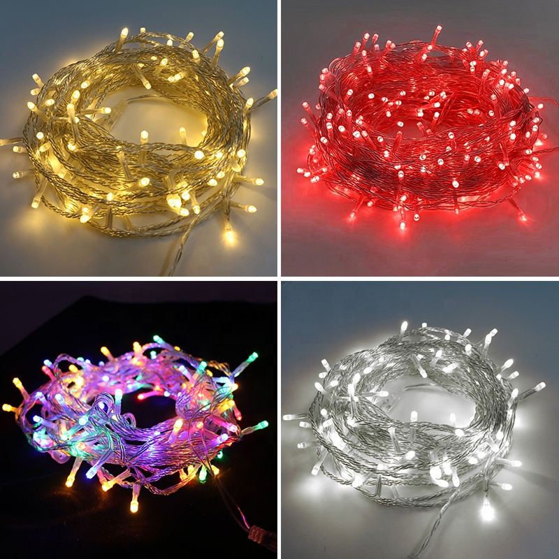 Luces de Navidad de alambre de cobre LED solares a prueba de agua, iluminación de vacaciones, luces de cadena para decoración de jardín al aire libre