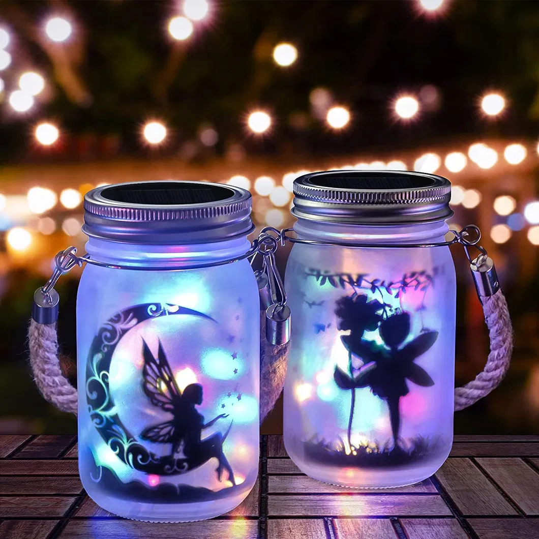 Lámparas colgantes solares mason jar 2