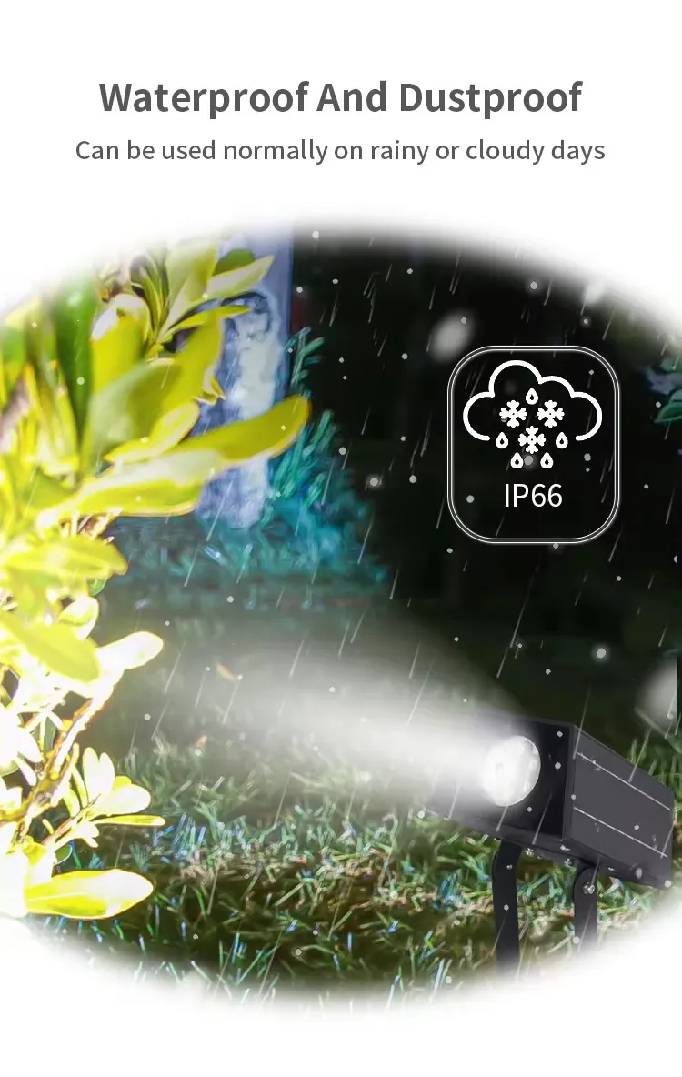 Luz de Spot Exterior Solar IP65 Impermeable Blanca Cálida para Paisaje en Jardín y Sendero