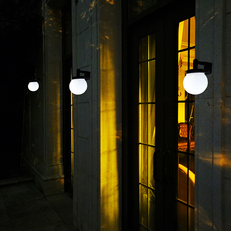 Lámpara de pared para escalera exterior impermeable de estilo chino, luces solares para terraza exterior