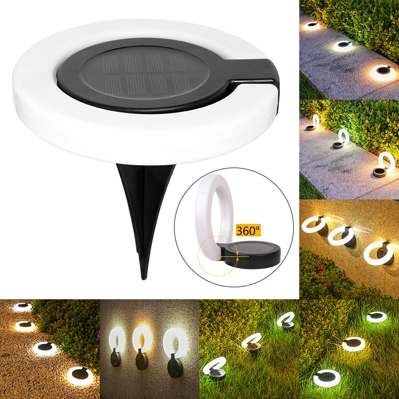 Foco decorativo LED solar para jardín, estaca para exteriores, impermeable, para aceras