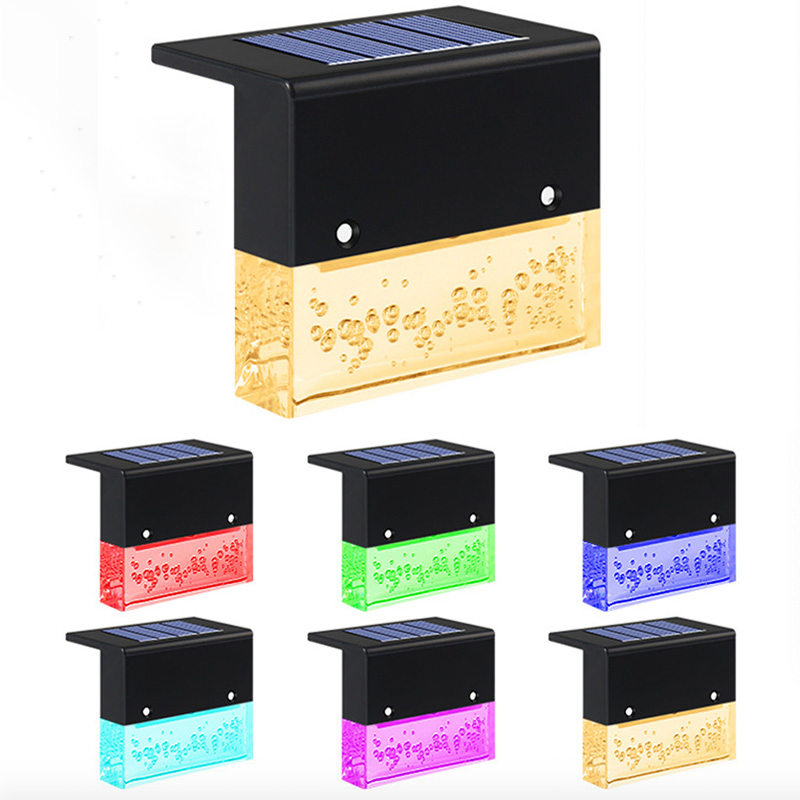 Luces de cubierta solares, luces de escalera solares LED, luces solares impermeables para cercas exteriores, para cubierta exterior, escaleras