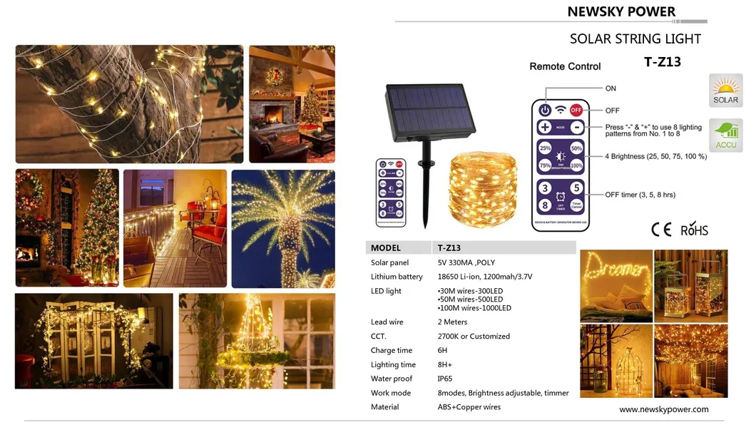 Modelos de luces solares decorativas