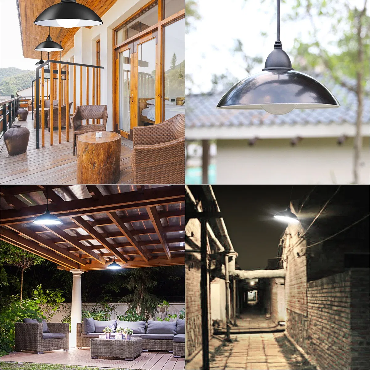 Luz Colgante Solar con Control Remoto Brillo Ajustable 12 LEDs Lámpara de Cobertizo IP65 Resistente al Agua Luces Colgantes para Jardín Patio Balcón Hogar